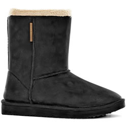 Small Image of Blackfox Cheyenne Sheepskin Style Waterproof Wellies - Black
