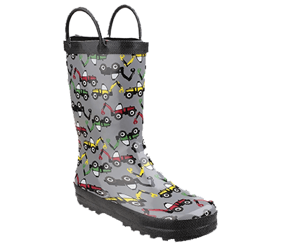 Image of Cotswold Kids Puddle Waterproof Pull On Boot - Digger - UK 10