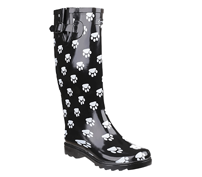 Image of Cotswold Dog Paw Wellington - Black/White - UK 7