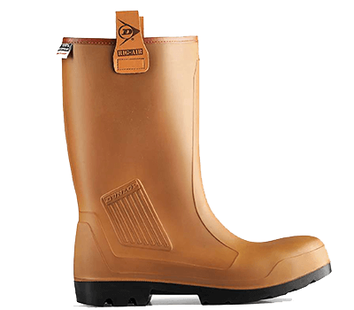 Image of Dunlop Rig Air fur lined full safety wellington - Brown - UK 12
