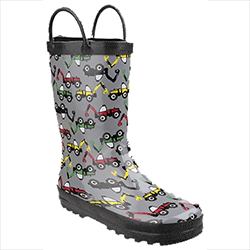 Image of Cotswold Kids Puddle Waterproof Pull On Boot - Digger - UK 10.5