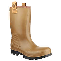 Image of Dunlop Purofort Rig Air Wellington Boot in Brown - UK 5