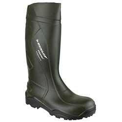 Image of Dunlop Purofort + Full Safety Wellington Boot in Green - UK 4