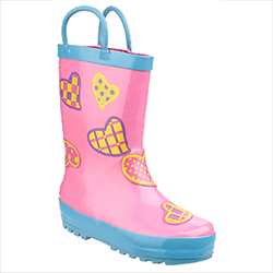 Image of Cotswold Kids Puddle Wellies in Heart Pattern