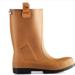 Image of Dunlop Rig Air Fur Lined Full Safety Wellington in Brown