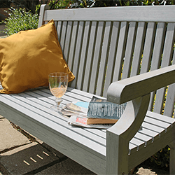 Image of Winawood Sandwick 2 Seater Wood Effect Garden Bench in Stone Grey