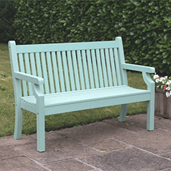 Small Image of Winawood Sandwick 3 Seater Wood Effect Garden Bench - Duck Egg Green