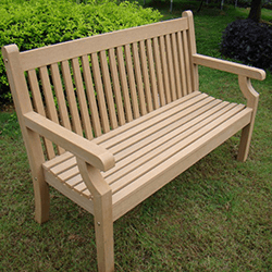 Small Image of Winawood Sandwick 3 Seater Wood Effect Garden Bench - Teak Finish