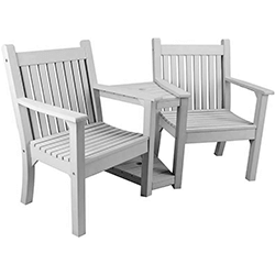 Small Image of Winawood Sandwick 2 Seater Wood Effect Love Seat - Stone Grey