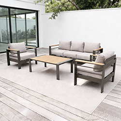 Small Image of Garden Living Cozumel Lounge Set by Woodlodge