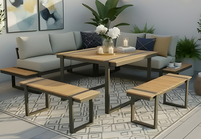 Image of Garden Living Cozumel Casual Corner Set by Woodlodge