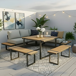 Small Image of Garden Living Cozumel Casual Corner Set by Woodlodge