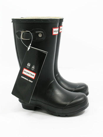 Kids Black Hunter Wellies - UK Size 10 JNR - Spin Image